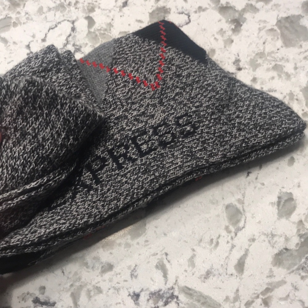 Express Men’s Socks. Argyle red black and gray.